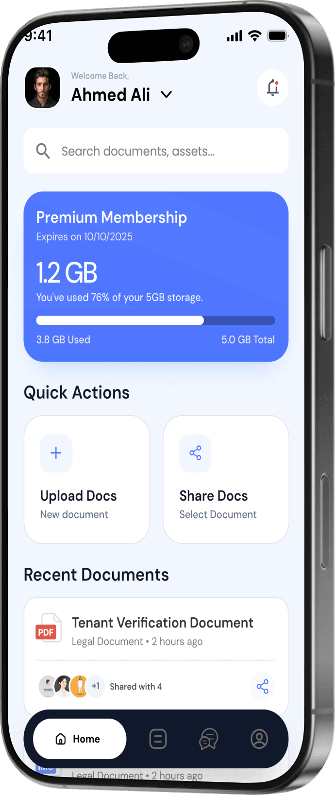 Estate Organizer dashboard